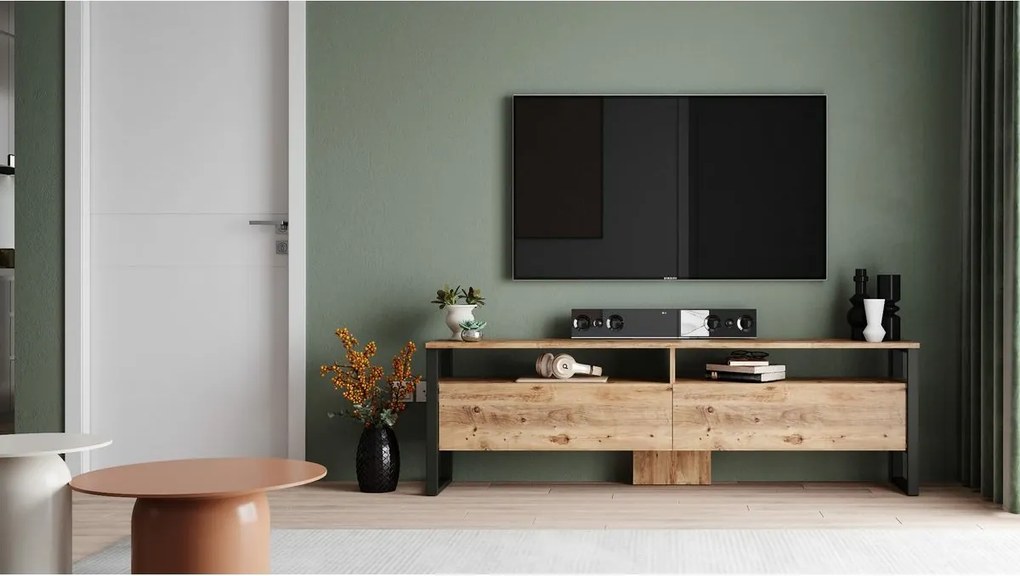 Man Atlantic Pine and Black TV-asztal