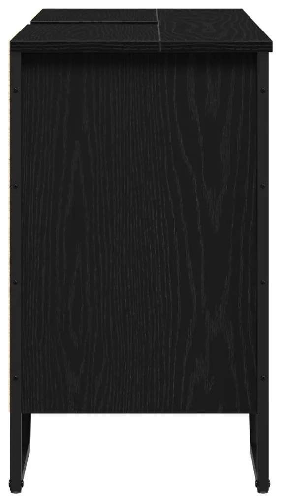 Fürdőszobai mosdószekrény Fekete tölgy 91x35x60 cm Szerelt fa