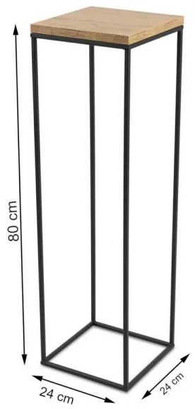 BASICLOFT virágtartó állvány 80x24 cm fekete/barna