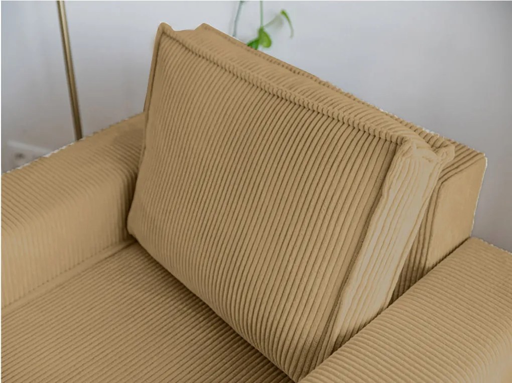 Kialakítás SMART SET fotel lábtartóval, mustárszínű