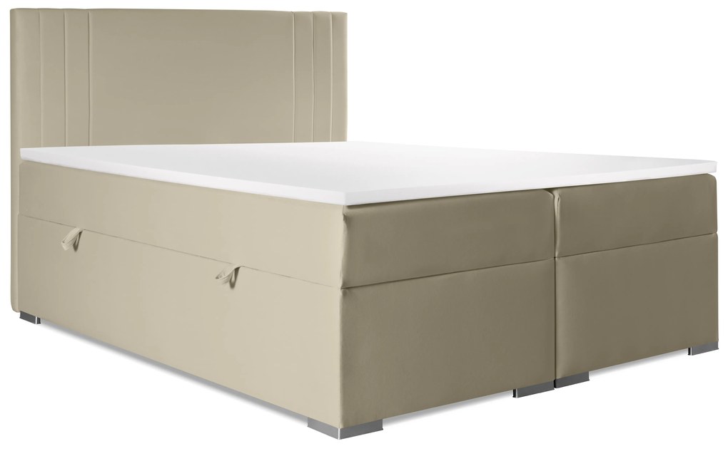 Franciaágy Boxspring 160 cm Morcano (bézs) (tárolóhellyel). Akció -17%. 1044275