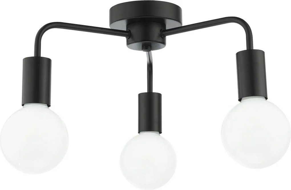 Dar Lighting modern mennyezeti lámpa dena matt fekete darden5322