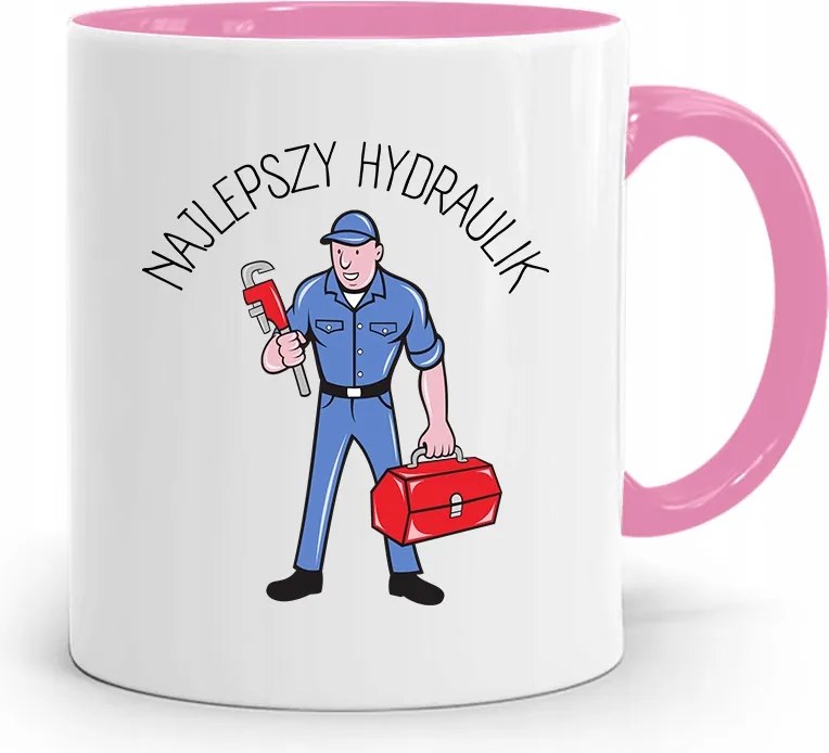Rózsaszín Bögre Ajándék A Legjobb Vízvezeték Szerelőnek fényképes nyomtatással