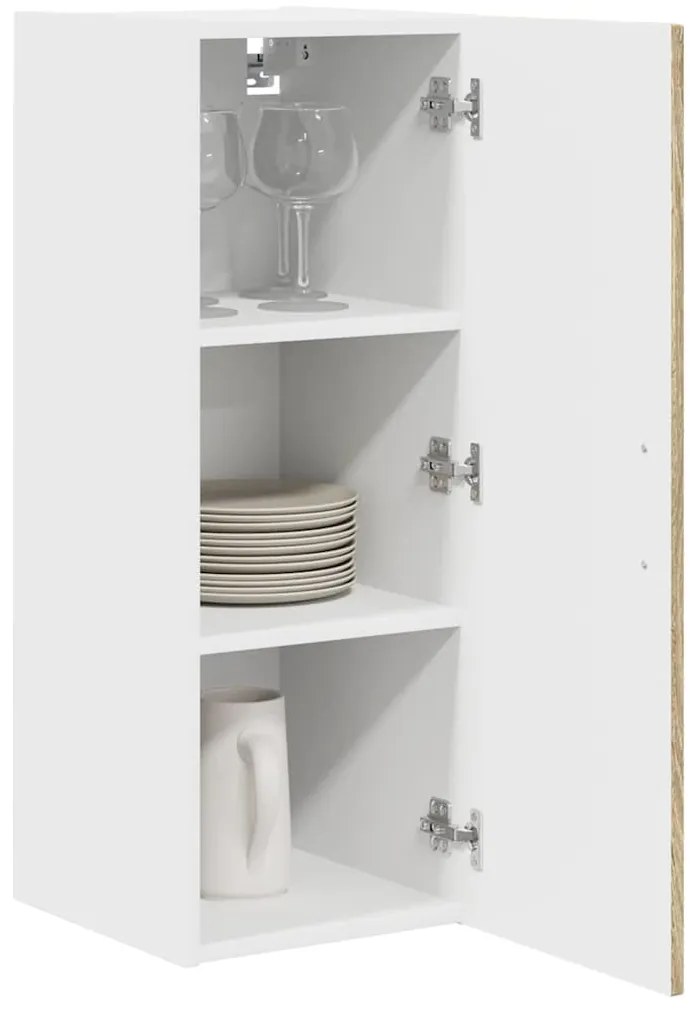 Fali konyhaszekrény 2 pcs Sonoma tölgy 30 x 31 x 80 cm Faanyag