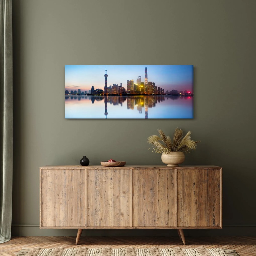 Egy kép a reggeli égboltról Sanghaj felett (120x50 cm)