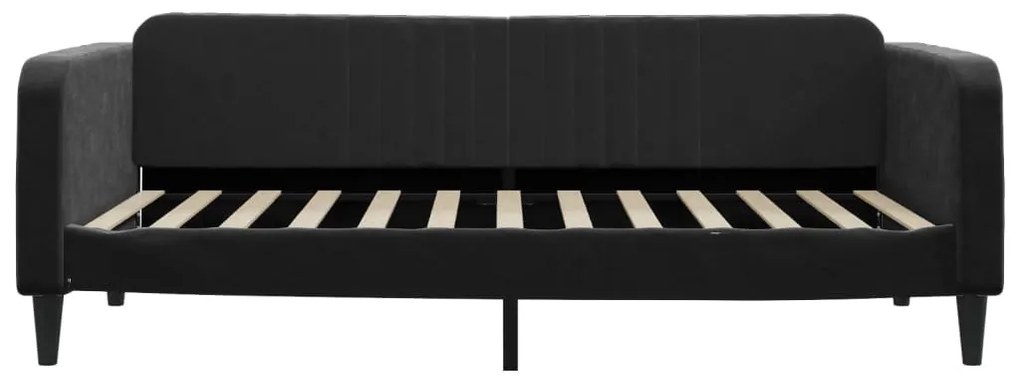 fekete kihúzható bársonyheverő 100 x 200 cm