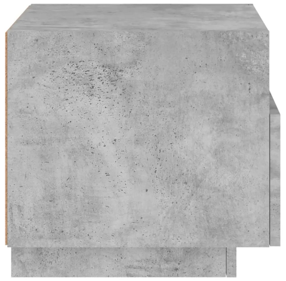 2 db betonszürke éjjeliszekrény LED-világítással 40x39x37 cm