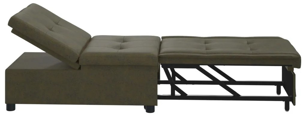 Sofa Bed 3-az-1 Kihúzható dizájn Sötétszürke Műsuede bőr