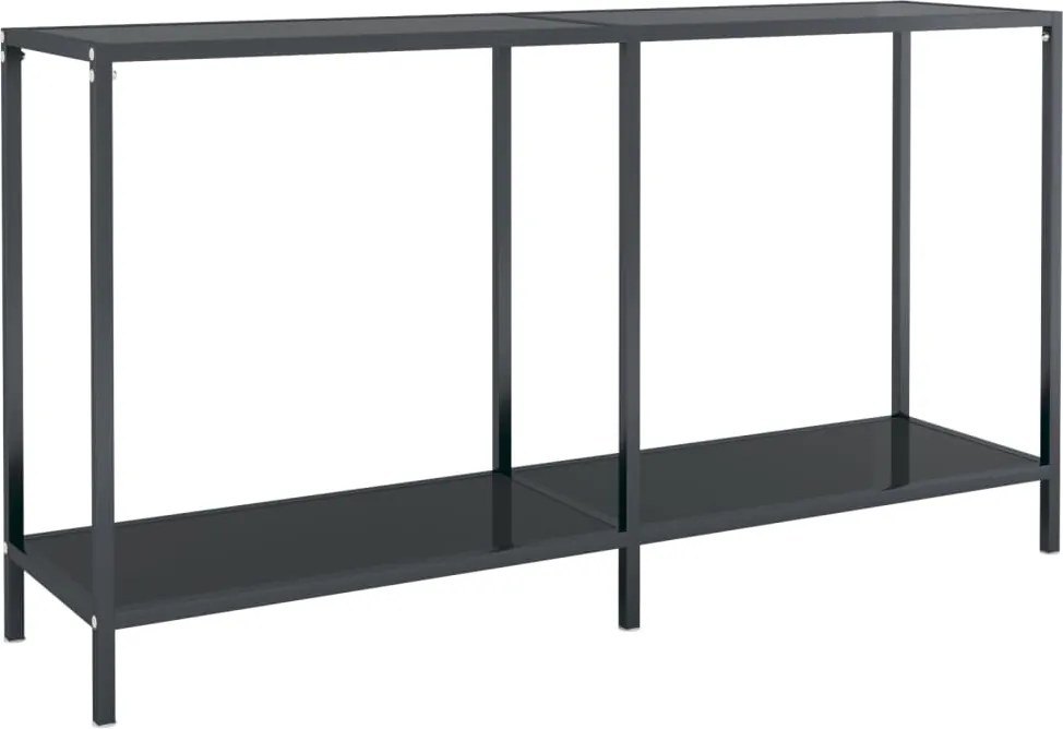vidaXL fekete edzett üveg tálalóasztal 140 x 35 x 75,5 cm