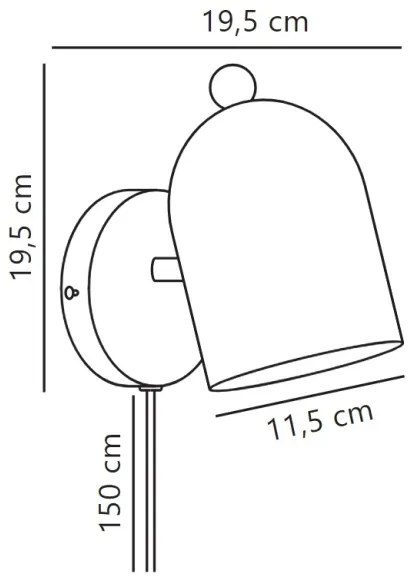 Nordlux - Fali spotlámpa GASTON 1xE27/15W/230V kék