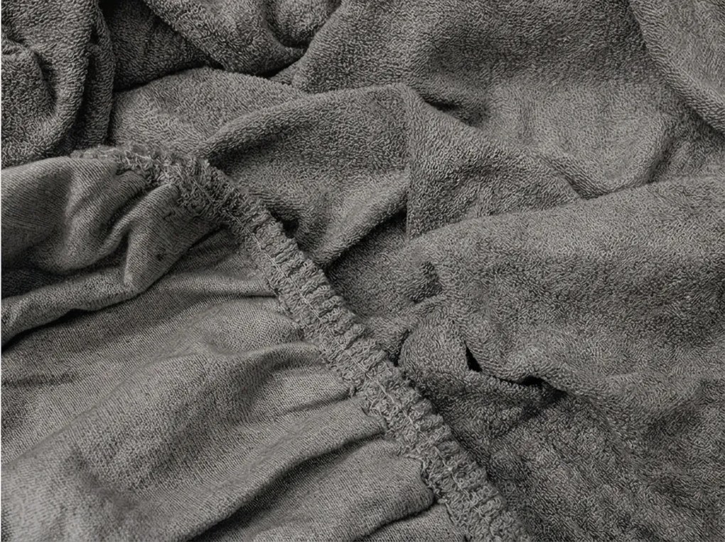 Frottír sötétszürke lepedő EXCLUSIVE 160x200 cm