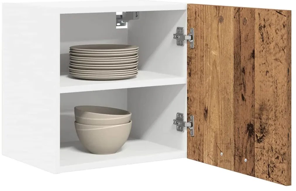 Függő szekrény Riga 2 pcs Régi fa és fehér 40 x 31 x 40 cm