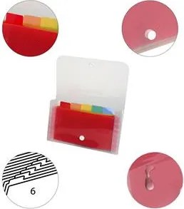 Harmonikamappa, 180x110 mm, PP, 6 rekeszes, EXACOMPTA (EX55498E)