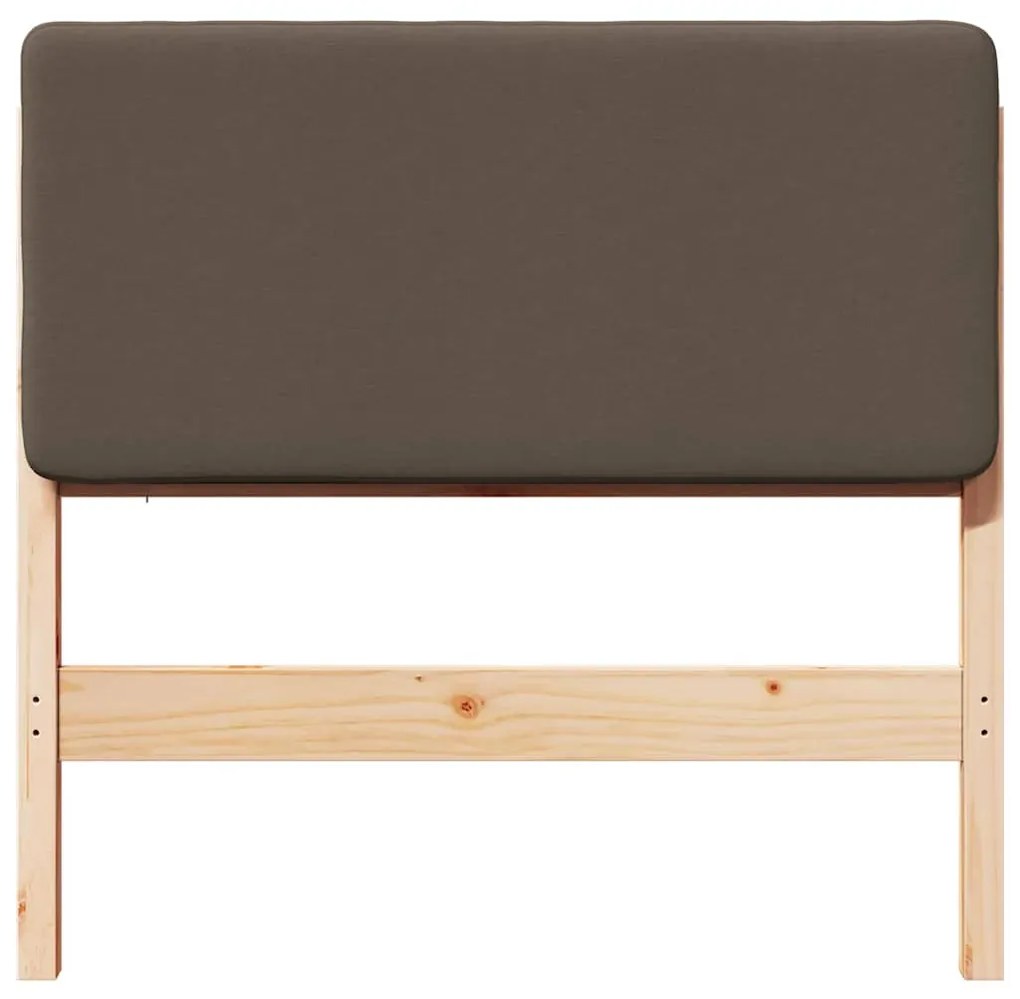 Kárpitozott fejtámla Barna és taupe 100 cm Tömör fenyőfa