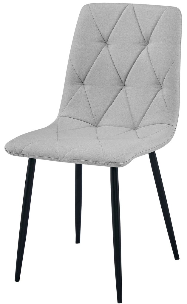 Világosszürke étkezőszék LIBRA fekete lábakkal