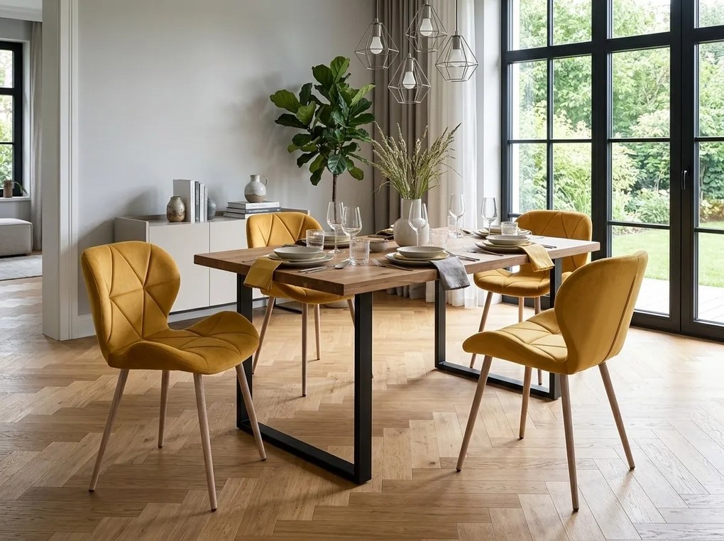 Étkezőszék MANGO VELVET, mustársárga