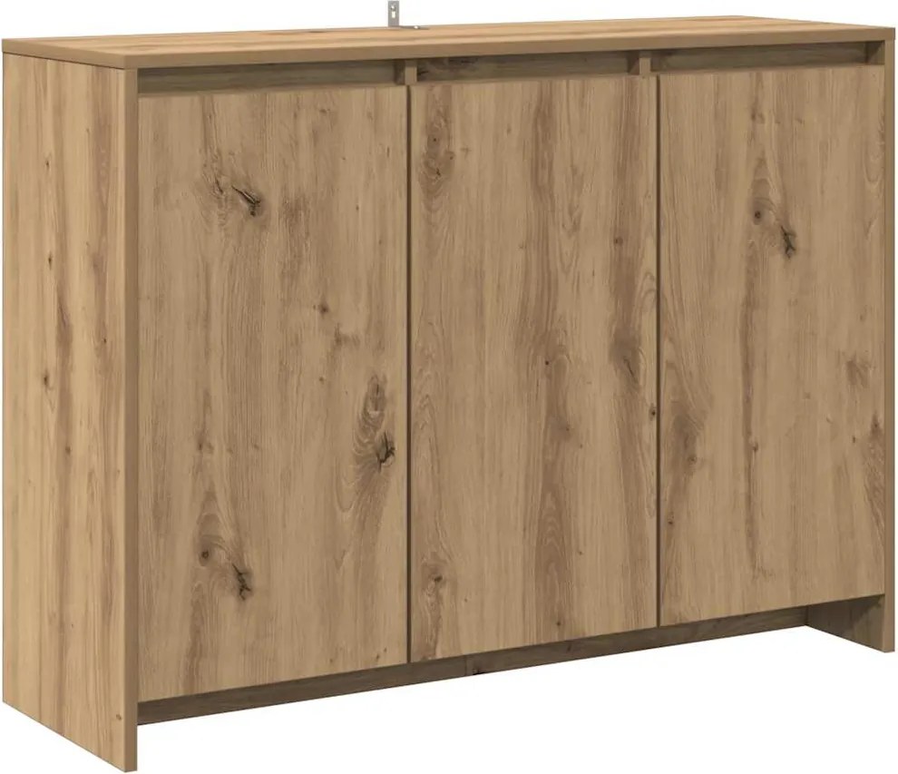 vidaXL kézműves tölgy színű szerelt fa tálalószekrény 102 x 33 x 75 cm