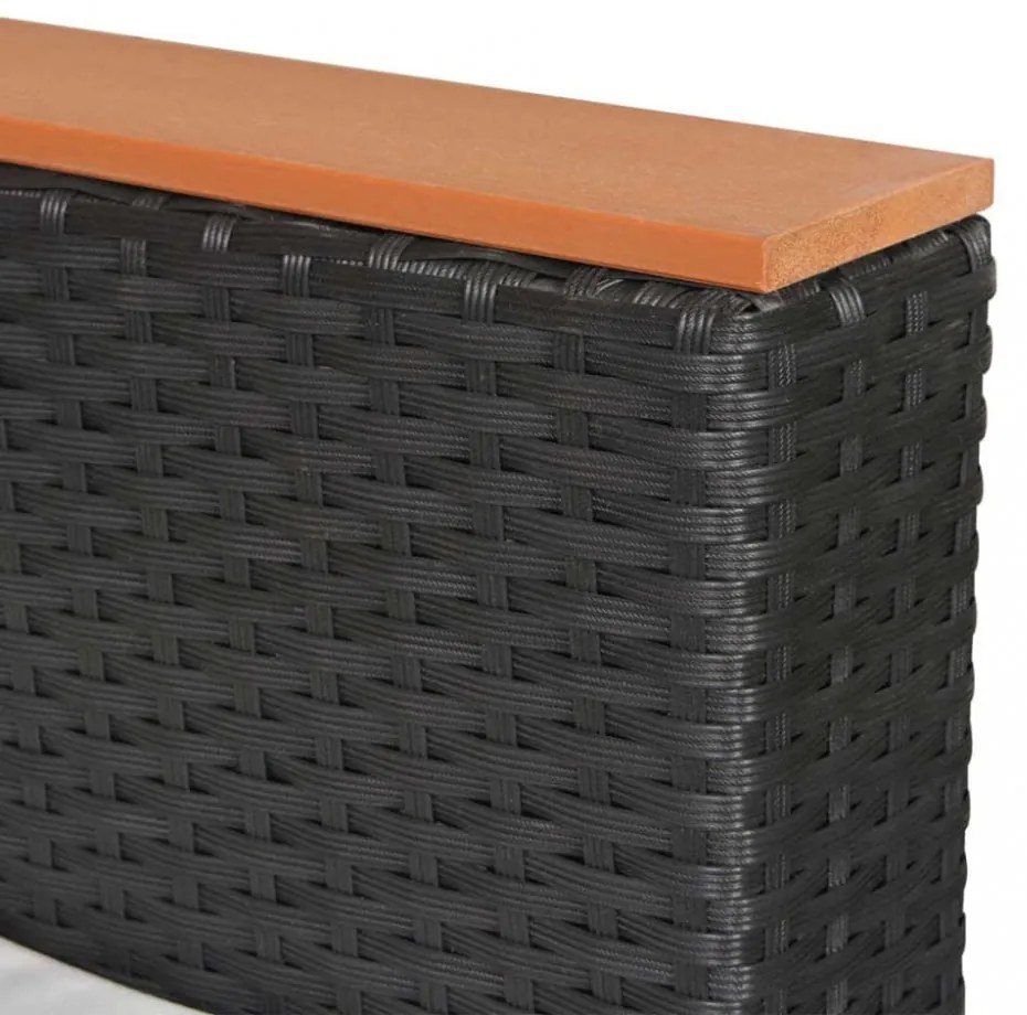 vidaXL 4-részes fekete polyrattan kerti bútorszett párnákkal