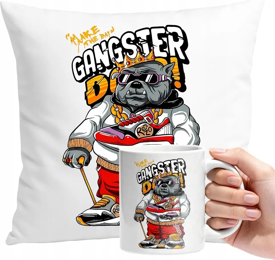 Bögre Szett Párna Animált Állatok Személyre Szabott Ajándék Szöveg