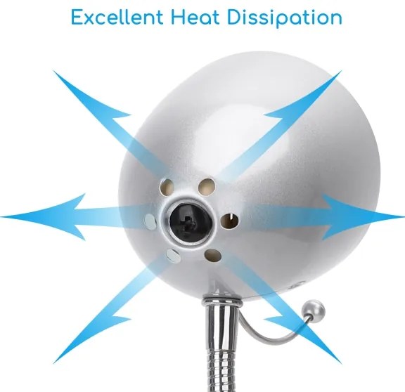 Aigostar asztali lámpa klippel 1xE27/11W/230V ezüst/krom