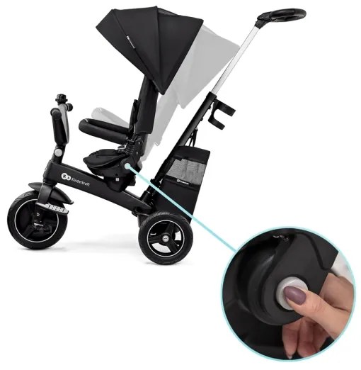KINDERKRAFT SELECT - Gyermek tricikli 5in1 EASYTWIST Premium fekete