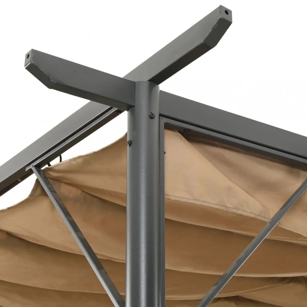 tópszínű acél pavilon behúzható tetővel 3 x 3 m 180 g/m²