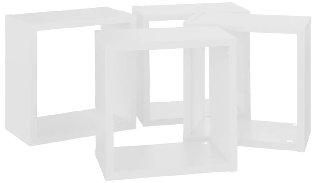 4 db fehér fali kockapolc 26 x 15 x 26 cm