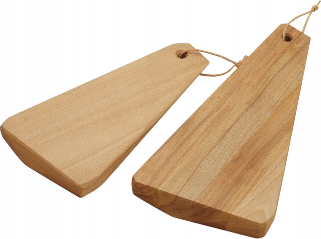 Fa vágódeszka szíjjal bükk szabálytalan 28x14 és 35x16