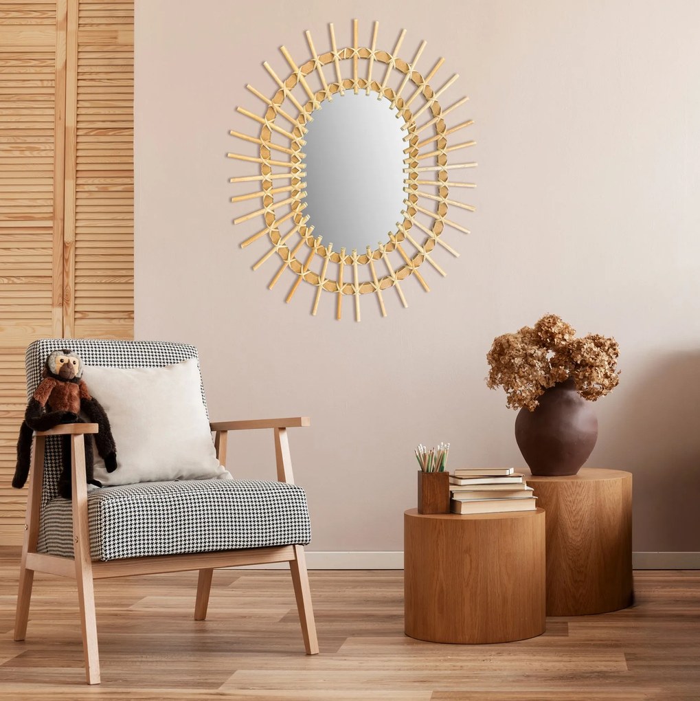 Boho fali tükör 57CM QDJ5749