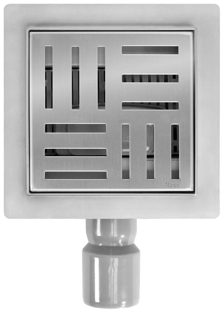 Zuhanylefolyó REA CROSS 150x150 Nickel Brush