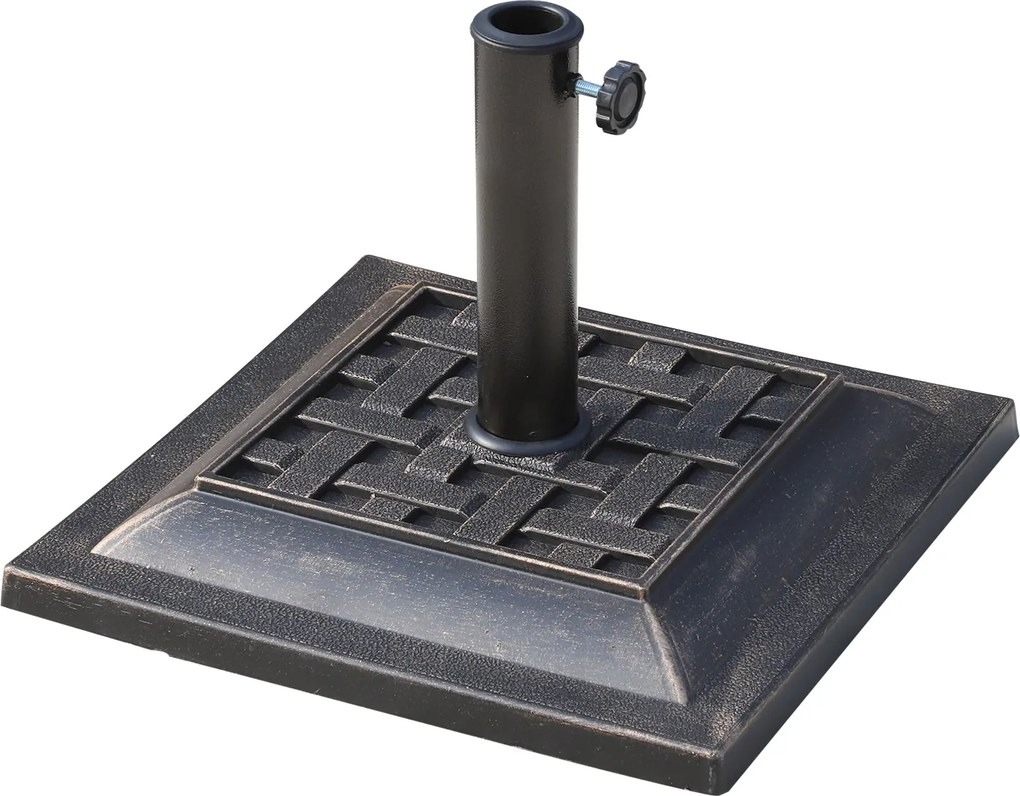 Outsunny Napernyő Állvány Poliészter Gyanta 9kg Napernyő Alap 38mm/48mm Átmérőjű Napernyőoszlophoz Kerthez, Erkélyhez, Bronz | Aosom
