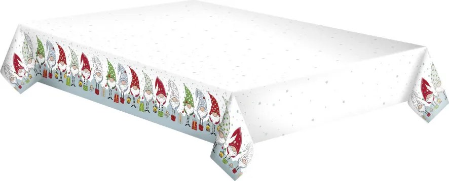 Karácsonyi Funny Gnomes papír asztalterítő 120x180 cm