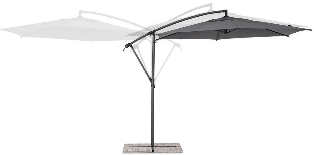 Tropea Kerti /terasz napernyő, Bizzotto, Ø 300 cm, oszlop Ø 46-48 mm, acél/poliészter, sötétszürke