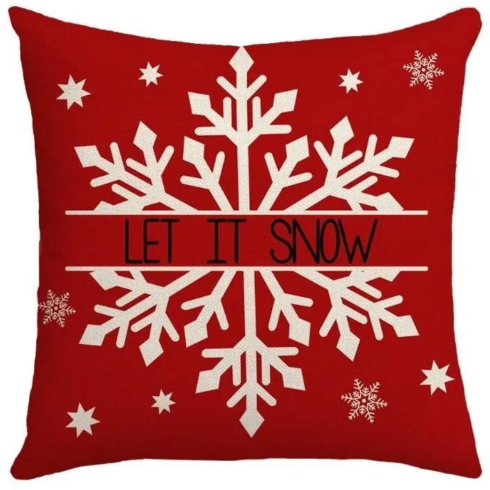 SNOWFLAKE karácsonyi párnahuzat 45x45 cm, piros
