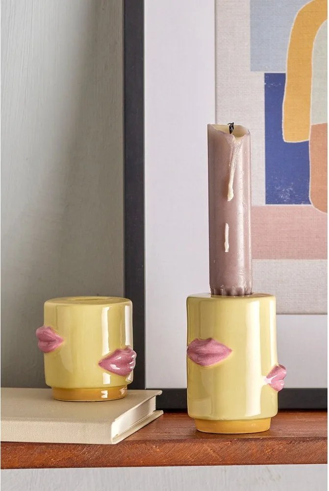 Kőedény gyertyatartó készlet 2 db-os Sassy – Bloomingville