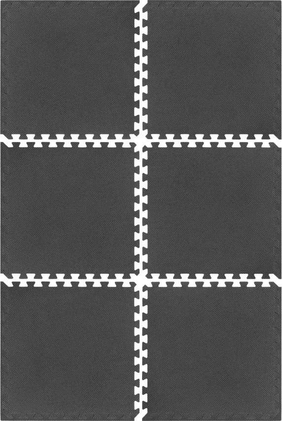 REBEL ACTIVE+ edzőszőnyeg , vízálló és csúszásmentes, 6 darab, 180 x 200 cm fekete