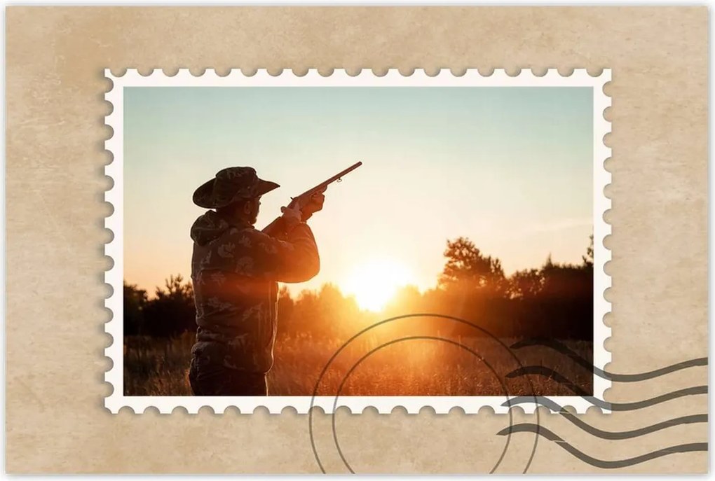 Poszterek 90x60 Sziluett Vadászok fegyverrel