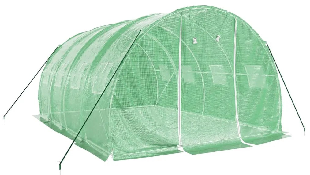 zöld acélvázas melegház 12 m² 4 x 3 x 2 m