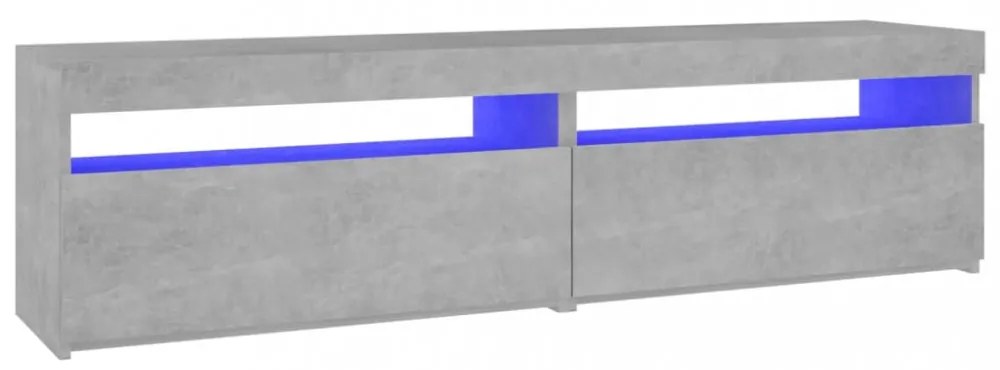 2 db betonszürke TV-szekrény LED-világítással 75 x 35 x 40 cm
