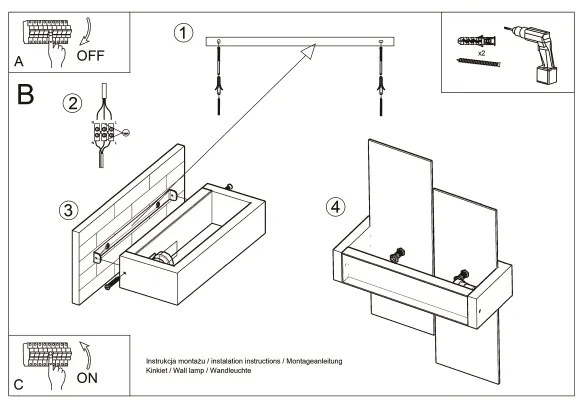 Brilagi - LED Fali lámpa HERA 1xE27/7,5W/230V fa