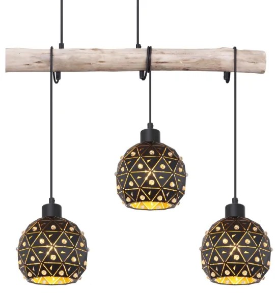 Globo 54029-4H - JODIE kábeles csillár 4xE27/40W/230V bézs/fekete