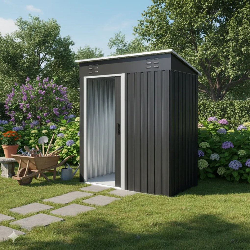 Kerti szerszámtároló ház M, 162x86x181 cm, antracit Jurhan