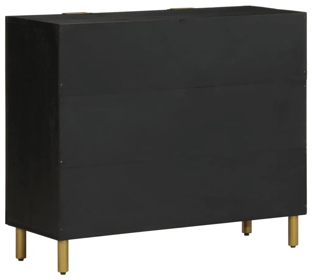 fekete szerelt fa tálalószekrény 90 x 33 x 75 cm