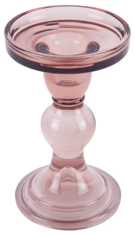 Art rózsaszín üveg gyertyatartó - PT LIVING