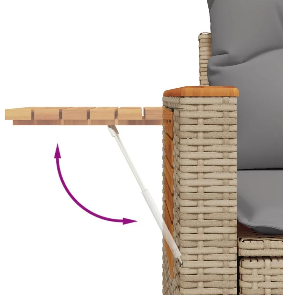 9-részes szürke polyrattan kerti ülőgarnitúra párnákkal