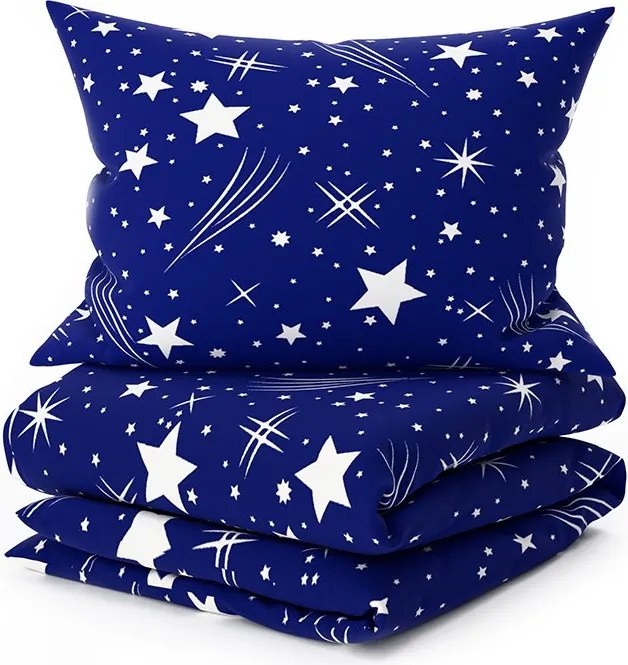 Krepp ágynemű NIGHT SKY POLY kék Ágyneműhuzat mérete: 70 x 90 cm | 140 x 220 cm
