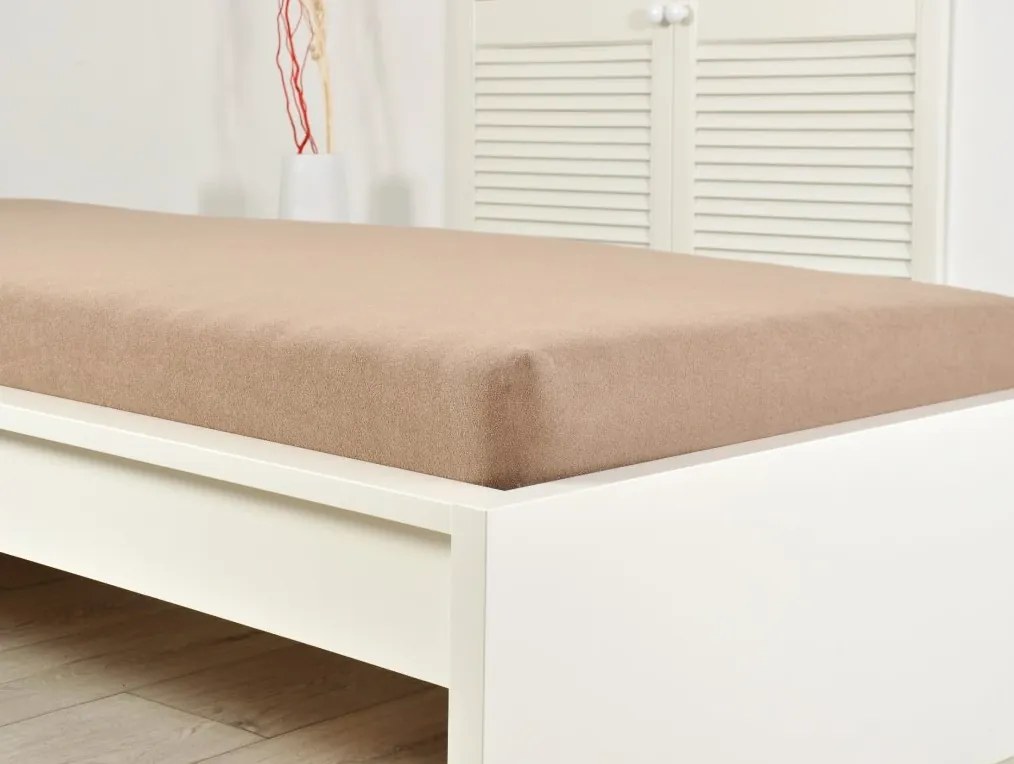 Frottír lepedő kiságyba EXCLUSIVE 60x120 cm világosbarna