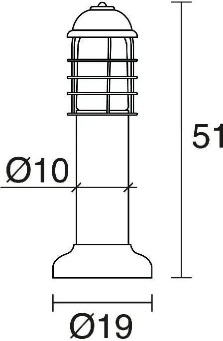 NOVOLUX 667B-G05X1A-33 ISEO Modern Kültéri Állólámpa Antik Sárgaréz, Fehér E27 IP44
