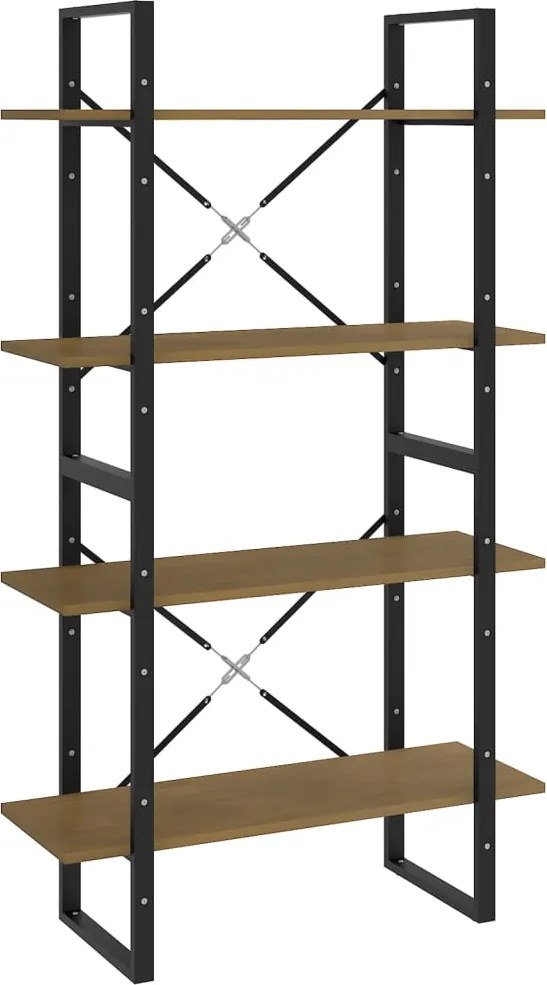 vidaXL négyszintes tömör fenyőfa könyvszekrény 80 x 30 x 140 cm
