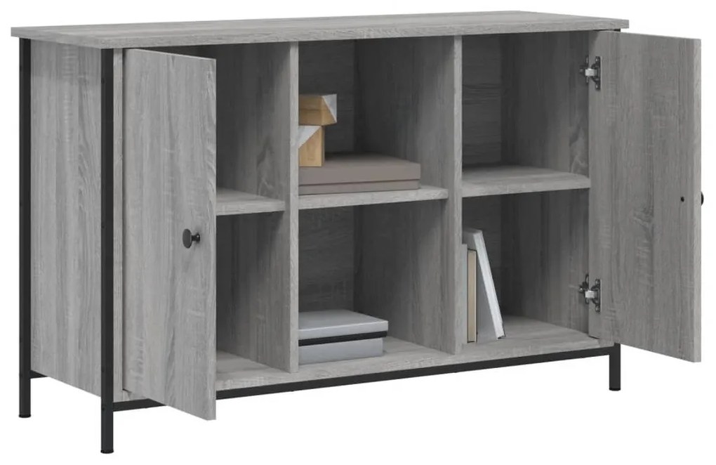 szürke sonoma színű szerelt fa TV-szekrény 100 x 35 x 65 cm